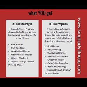 WorkOut Programs! www.kingbodyfitness.com